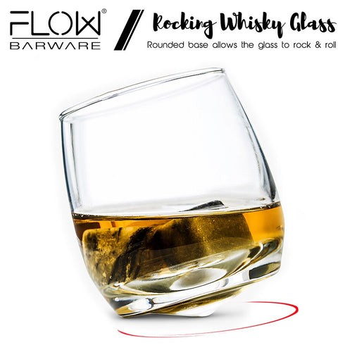 Rocking Whisky Glass & Whiskey Stones Set